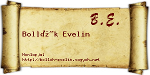 Bollók Evelin névjegykártya
